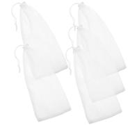 Kisangel 5pcs Polyester Birds Feeder Bags Drawstring Bird Feeding Bags White Easy to Hand Wash Prevents Seeds from Spilling Suitable for Wild in Yard and Nature