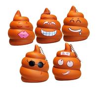 Kisangel 5Pcs Poop Keychain Pendant Funny Prank Lifelike Charm for Backpack Handbag Car Keys Mixed Expression Accessories