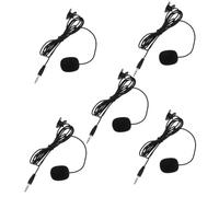 Kisangel 5pcs Professional Clip-on Phone Microphones, Small Wired Lavalier Mics in Black, Versatile Microphone Set for Teaching, Lectures, Interviews, and Live Broadcasts