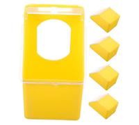 Kisangel 5pcs Yellow Pigeon Cage Hanging Feeder with Clear Removable Lid Plastic Bird Feeding Box and Water Dispenser for Parakeet Dove Quail Poultry Easy to Clean and Protects Food From