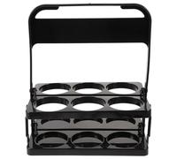 Kisangel 6 Bottle Carrier, Foldable Plastic Drink Holder with Handle, Reusable Milk Rack Caddy for Beer Wine, Team Sports Water Bottles Tote for Football Basketball, Outdoor Picnic Party