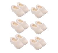 Kisangel 6 Pairs Miniature Dutch Wooden Clogs Unfinished Mini Dollhouse Shoes for DIY Painting Crafting Unique Miniature Footwear Authentic Handcrafted Doll Accessories
