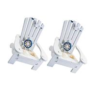 Kisangel 6 pcs Miniature Wood Beach Chair Decorations Mediterranean Style Mini Chairs for Bedroom Desk Ornaments Coastal Home Decor DIY Doll Props