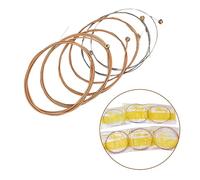 Kisangel 6 Pcs Steel Guitar Strings Set for Acoustic Folk Guitar with Abundant Harmonics and Penetration, Suitable for Replacing Broken or Old Strings, Sizes 0.28mm to 1.32mm