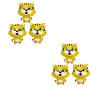 Kisangel 6 pcs Tiger Foil Balloons Birthday Party Supplies Animal Shaped Balloon Decorations for Indoor Outdoor Festive Photo Props