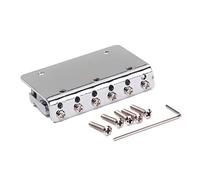 Kisangel 6 String Fixed Hard Tail Guitar Bridge for Electric Guitar Height String Vintage Style Tailpiece Solid Construction Sweet Tone and Sound Silver Finish