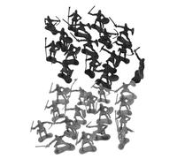 Kisangel 60Pcs Medieval Soldier Action Figures Set Mini Roman and Knight Army Men Models in Black Silver Plastic for Educational Pretend Play and Party Decorations