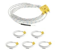 Kisangel 6pcs 1 Meter K Type Mini-Connector Thermocouple, Temperature Sensor Probe, Temperature Sensing Line Measure Range -50 to 400 Celsius, Compatible for TM902C/ TES1310