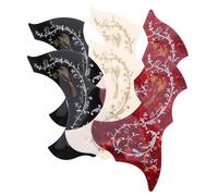 Kisangel 6pcs Acoustic Guitar Pickguard Self Adhesive Scratch Protection Plates with Artistic Flower and Bird Designs Replacement Parts Red Black White for Stylish Guitar Accessories