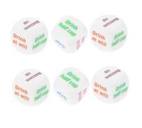 Kisangel 6pcs Acrylic Drinking Dice Fun Game for Bars Ktv Party Accessories Unique English Six-sided Dice for Friends Family Gathering Pub Games