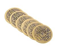 Kisangel 6pcs Ancient Chinese Luck Coin Decorative Hanging Pendant for Feng Shui Divination DIY Crafts Copper Coins for Wealth Success Prosperity