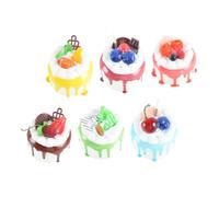 Kisangel 6pcs Artificial Dessert Fake for Wedding Party Decoration Realistic PU Cake Models Photo Props for Home Bakery Display Touch Design