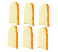 Kisangel 6pcs Artificial Toast Bread Slices Realistic PU Material Fake Bread for Kitchen Decor Bakery Display Party Photography Prop