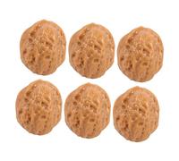Kisangel 6pcs Artificial Walnut Models Faux Nuts Decorations Lifelike Texture Educational Cognitive Safe for Home Ornament Playroom Display
