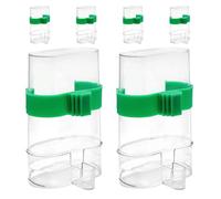 Kisangel 6PCS Automatic Bird Cage Water Dispenser 220ml with Arc-Shaped No Mess Feeder for Parrot, Cockatiel, Canary, Lovebird and Budgie Cage Accessories