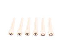 Kisangel 6pcs Bone Guitar Bridge Pins with Brass Circle and Green Shell Dot for Acoustic Folk Guitar Durable Lightweight Easy to Use Replacement Pegs Enhance Volume Sweep Picking