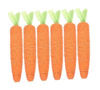 Kisangel 6pcs Cat Chew Carrots Playthings Cat Chew Toys Teething Toy Teeth Grinding Toys for Molar Playthings Chewing Teething Sticks Rope Carrot for