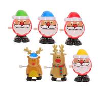 Kisangel 6pcs Christmas Clockwork Wind Up for Plastic Walking Santa Reindeer Elk Playthings Xmas Party Stocking Stuffers and Holiday Fun gift for for for for for for