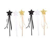 Kisangel 6Pcs Fairy Wands Star Shaped Angel Sticks for Party Cosplay Birthday Role Play with Mild Material and Lightweight Design