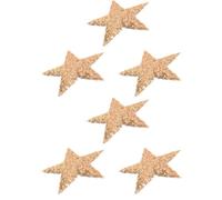 Kisangel 6pcs Golden Star Iron on Applique Patches with Glitter Effect, Five Pointed Star Shape Made of Pet and Hot Melt Adhesive, for Hats and Stage Costumes Decoration