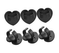 Kisangel 6pcs Heart-shaped Microphone Wall Mount Holder, Abs Mic Hook Clip for Microphone and Nameplate, Wall-mounted Accessory for Occasions