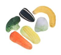 Kisangel 6pcs Interactive Catnip Vegetable for Cats Kitten Plush Playset with Realistic Carrot Cabbage Broccoli Banana Corn Sunflower Seed Design Safe for Indoor Fun and Exercise