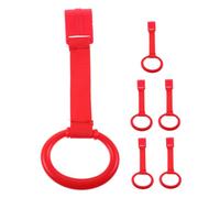 Kisangel 6pcs Learning Pull Rings for Crib Playpen Multifunctional Standing Assistant Secure Attachment for Enhanced Motor Skill Development Red Color