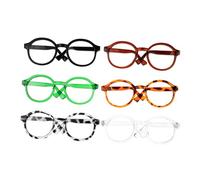 Kisangel 6pcs Mini Doll Glasses Accessories Set Decorative Eyeglasses for Dolls Black Frame Tortoise Shell Options for Role Play Craft Projects and Photography
