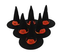 Kisangel 6pcs Mini Felt Witch Hats Unique Halloween for Dolls Wine Bottles Charming Tiny Wizard Hats for Multi Scene Decorations Classroom Use