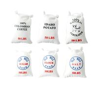 Kisangel 6pcs Miniature Dollhouse Kitchen Food Set Realistic Baking Accessories for Pretend Play Compact Flour Salt Potato Sugar Bags for Dollhouse Decor and Photography Props