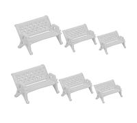 Kisangel 6pcs Miniature Furniture Sand Table Decor with Lifelike Mini Benches for Home Desktop Ornaments Realistic Small Medium Large Park Bench Models for Artistic Photo Scenes and Outdoor