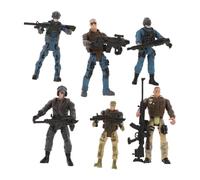 Kisangel 6pcs Movable Joint Army Soldiers Realistic Military Action Figures for Collectors Miniature Soldier Model Playset for Cake Topper and Sand Table Decor