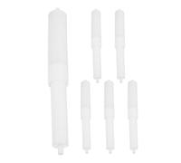 Kisangel 6Pcs Plastic Toilet Paper Holder Replacement Rods with Spring Loaded Spindle for Bathroom Tissue Rollers Small Size White Plastic Toilet Paper Spring Spindle