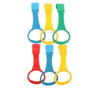 Kisangel 6pcs Playpen Pull up Rings Handles to Pull for Boy Girl Walking Training Colorful Plastic Linking Rings for Toys Months Plus