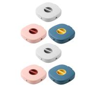 Kisangel 6pcs Portable Rotating Data Cable Organizer Box Made of Sturdy Abs Material for Efficient Charging Cable Storage and Tidy Management at Home or Office Random Color