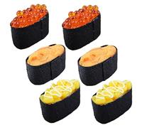 Kisangel 6pcs Realistic Sushi Model Lifelike Onigiri Sushi Simulation for Home Decor Photography and Display Non Toxic for Various Settings