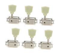 Kisangel 6Pcs Silver Guitar Tuning Pegs Lr Steel Folk Electric Guitar String Keys Replacement Accessories for Repair and Maintenance