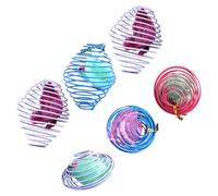 Kisangel 6pcs Spring Cat Toys for Indoor Cats Fuzzy Balls Interactive Coil Toys Crinkle Balls for Kitten Play