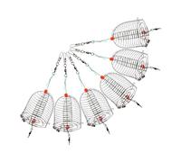 Kisangel 6pcs Stainless Steel Carp Feeder Basket with Fine Mesh Bait Cage Fishing Accessories Corrosion-resistant Outdoor Lure Trap Holder for Lakes Rivers Coastal Use