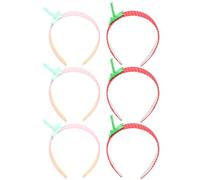 Kisangel 6pcs Strawberry Headbands: Polka Dot Fruit Hair Hoops, Strawberry Hair Accessories for Summer Themed Parties, Vacations, and Daily Outfits