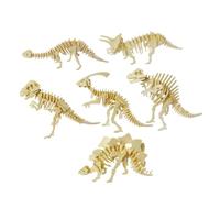 Kisangel 6pcs Wooden Dinosaur Puzzle Educational for Smooth Safe Material Colorful Adorable Animal Models Including Tyrannosaurus Stegosaurus Triceratops Hadrosaur Preschool Eye Hand