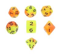 Kisangel 7pcs Board Game Dices Digital Dice Luminous Dice Game Props Reusable Polyhedron Dices