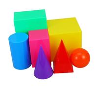 Kisangel 7Pcs Geometric Shape Cognition Model for DIY Educational with Removable Lids for Volume Measurement and Early Learning Suitable for Geometry Exploration and Sensory Development