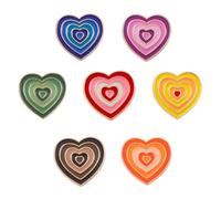 Kisangel 7pcs Heart Shaped Badges Alloy Brooch Pins Set, Romantic Love Themed Decorative Accessories for Clothing, for Festival Wear and Stylish Outfits Random Color