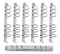 Kisangel 7pcs Metal 6-Ring Loose Leaf Ring Binder Mechanism Replacement Kit for A6 Notebook, Sturdy and Convenient Planner Folder Binder Accessories for Office and School Season Decor