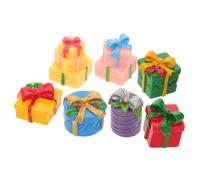 Kisangel 7pcs Miniature Boxes Tiny Resin Box Ornaments for Dollhouse Crafts Mini Present Ornaments for Christmas Party Decorations