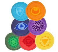 Kisangel 7pcs Tibetan Singing Bowl Cushion Pad Embroidered Bottom Pad for Buddhist Sound Bowls Comfortable Versatile Holder for Meditation and Yoga