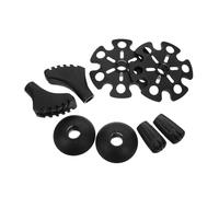 Kisangel 8 sets Trekking Pole Tips Black with Mud and Snow Baskets Anti-slip Walking Stick Top Protectors for Hiking Poles Enhanced Traction Pavement Rock Concrete and Trail Surfaces