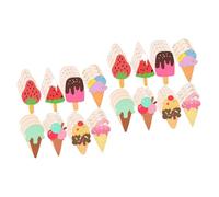 Kisangel 80 Pcs Wooden Ice Cream Shape Cutout DIY Craft Blank Wood Slices Ornaments for Painting Sturdy Wood Material Creative Handicrafts Wall Decor