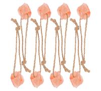 Kisangel 8pcs Cattle Deer Mineral Salt Brick Hanging Rope Natural Pink Salt Blocks for Nutrient Absorption Improves Production Performance Suitable for Indoor Environments and Outdoor